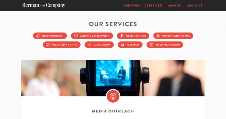 Service page of #7 Leading Washington DC Public Relations Agency: Berman & Co