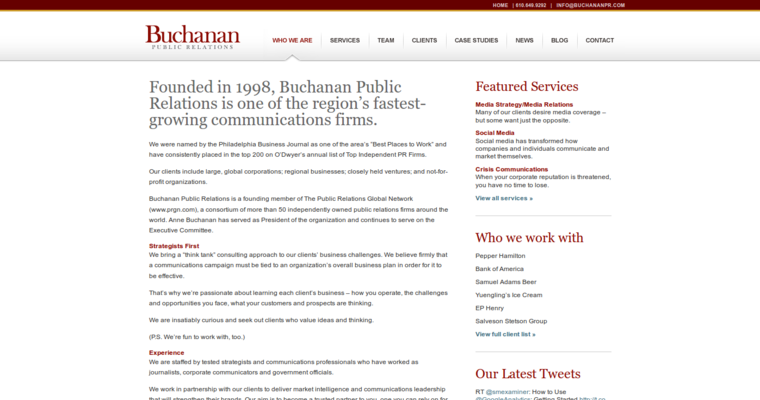 About page for #2 Best Public Relations Company - Buchanan Public Relations