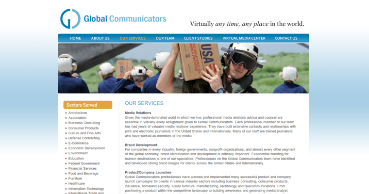 Service page for #20 Best PR Agency: Global Communicators