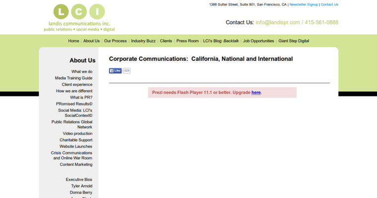 About page of #6 Top Public Relations Company: Landis Communications Inc