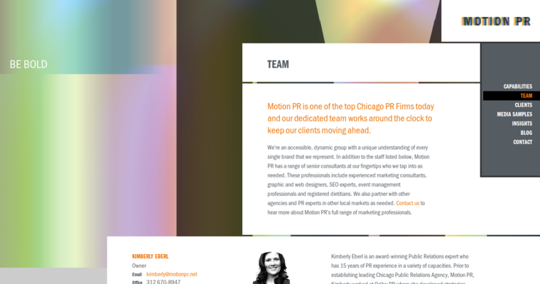 Team page for #6 Best PR Firm - Motion PR