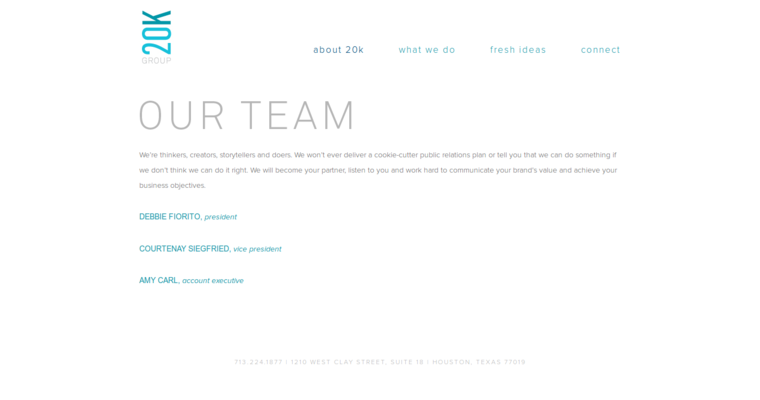 Team page of #13 Top PR Agency: 20K Group