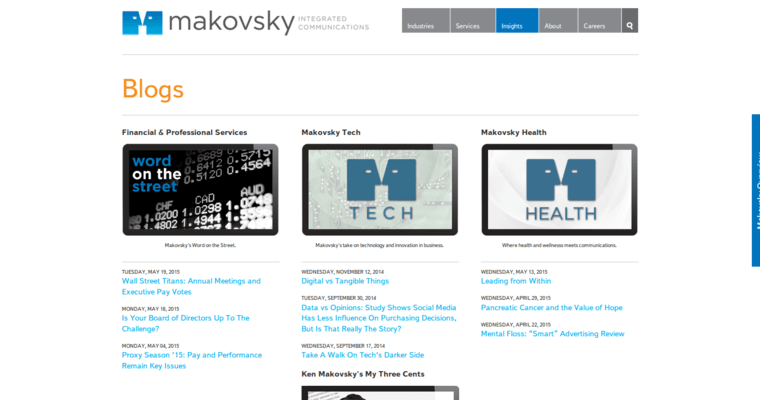 Blog page of #17 Leading PR Firm: Makovsky
