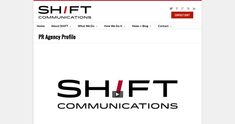 About page of #18 Best Public Relations Business: Shift Communications