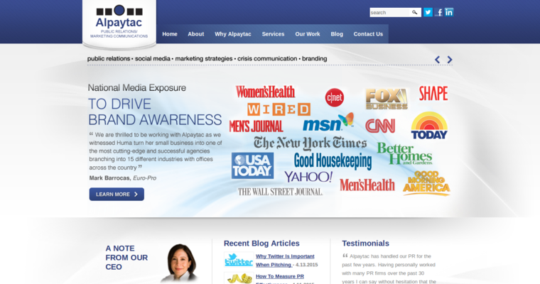 Home page of #13 Best PR Business: Alpaytac PR