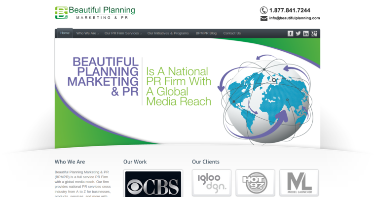 Home page of #7 Best PR Agency: Beautiful Planning
