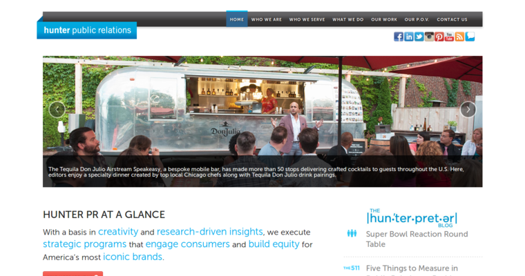 Home page of #17 Leading PR Firm: Hunter Public Relations