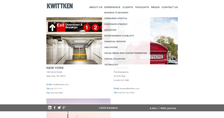 Contact page of #13 Top Public Relations Company: Kwittken