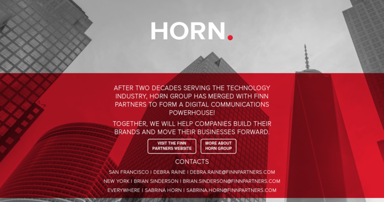 Home page of #17 Leading Public Relations Business: Horn Group