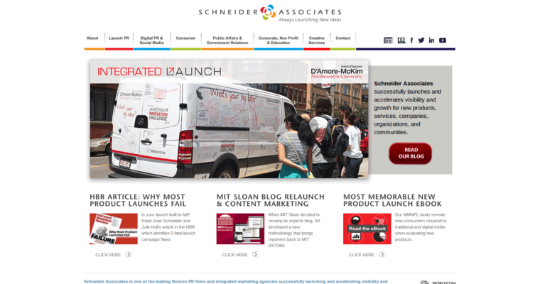 Home page of #3 Top Boston PR Business: Schneider Associates