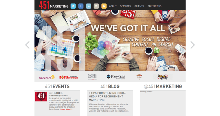 Home page of #2 Leading Boston PR Company: 451 Marketing