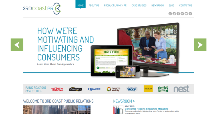 Home page of #6 Best Chicago PR Company: 3rd Coast PR