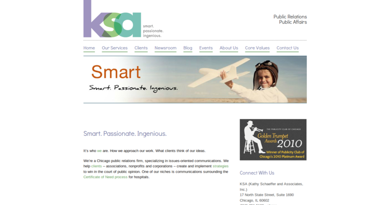 Home page of #1 Leading Chicago PR Firm: KSA