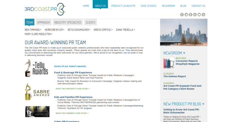 Team page of #6 Top Chicago PR Company: 3rd Coast PR