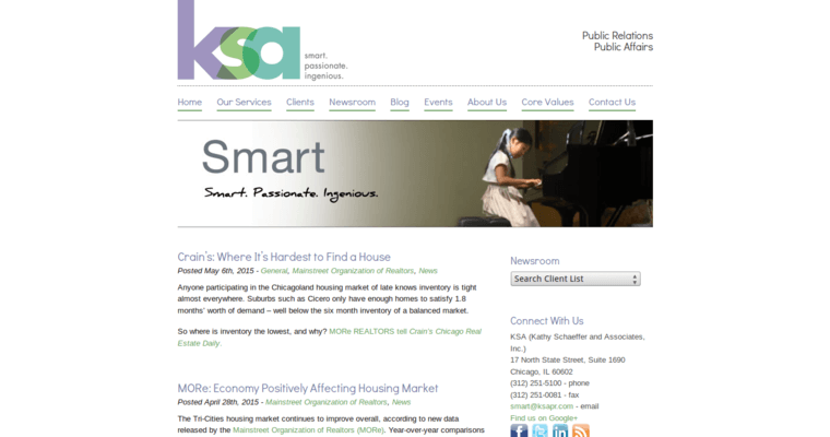 News page of #1 Top Chicago PR Agency: KSA