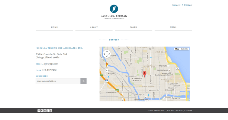 Contact page of #8 Best Chicago PR Firm: Jasculca Terman