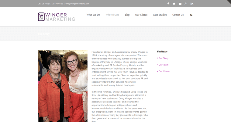 Story page of #9 Top Chicago PR Agency: Winger Marketing