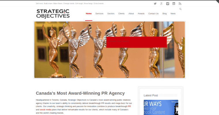 Home page of #4 Leading Corporate PR Firm: Strategic Objectives