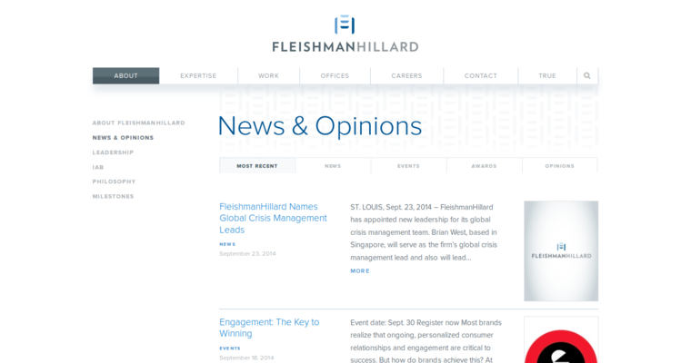 News page of #4 Best Digital Public Relations Firm: Fleishman Hillard
