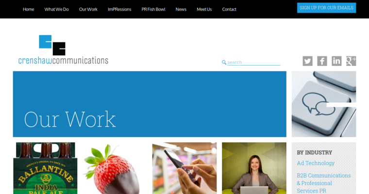 Work page of #9 Top Online Public Relations Firm: Crenshaw Communications