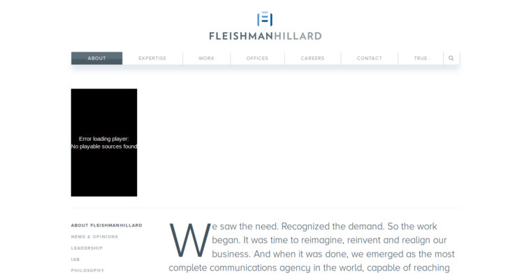 About page of #2 Leading Online PR Business: Fleishman Hillard