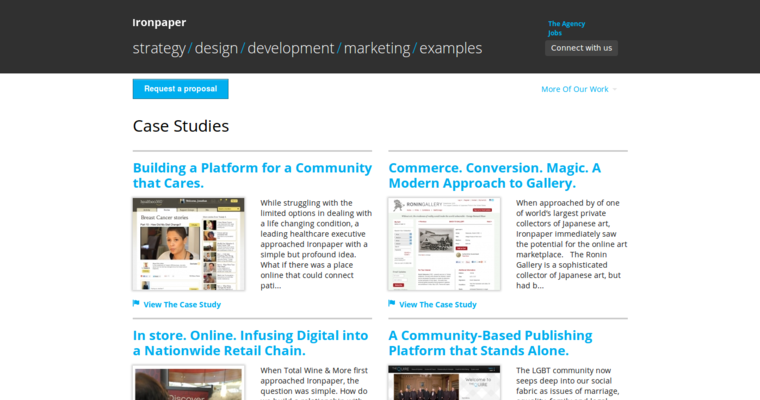 Folio page of #2 Top Online Public Relations Firm: Ironpaper