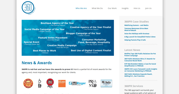 News page of #3 Best Digital PR Business: 360 PR