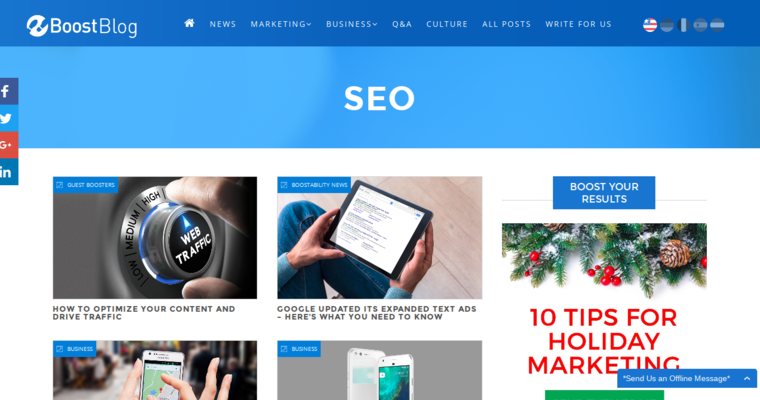 Seo page of #5 Top Online PR Company: Boostability