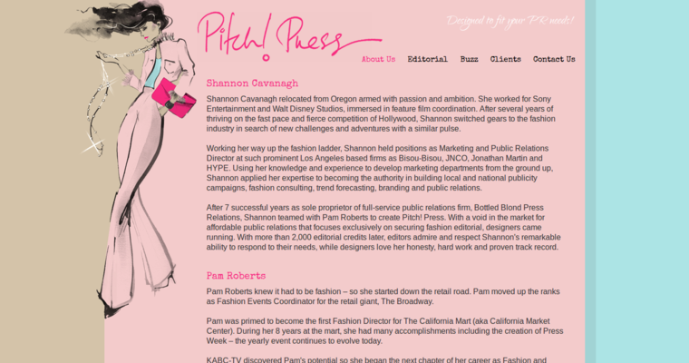 About page of #9 Top Fashion Public Relations Business: Pitch! Press