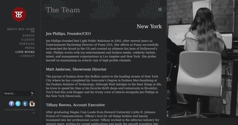 Team page of #4 Top Fashion PR Agency: Red Light