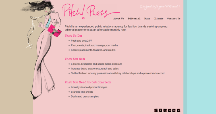 Home page of #10 Leading Fashion PR Business: Pitch! Press