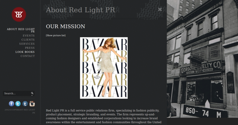 About page of #4 Best Fashion PR Firm: Red Light