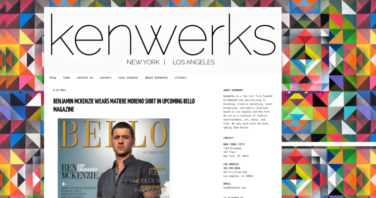 Home page of #4 Best Fashion PR Business: Kenwerks
