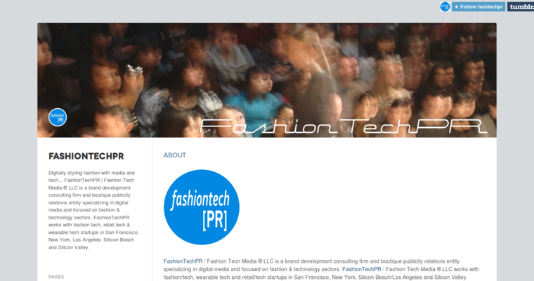 About page of #6 Best Fashion Public Relations Business: FashionTechPR