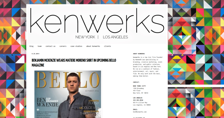 Home page of #3 Best Fashion PR Firm: Kenwerks