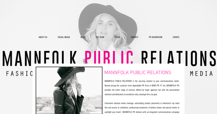 About page of #7 Best Fashion PR Business: Mannfolk