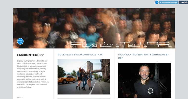 Home page of #8 Top Fashion PR Business: FashionTechPR