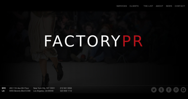 Home page of #9 Best Beauty PR Agency: Factory PR