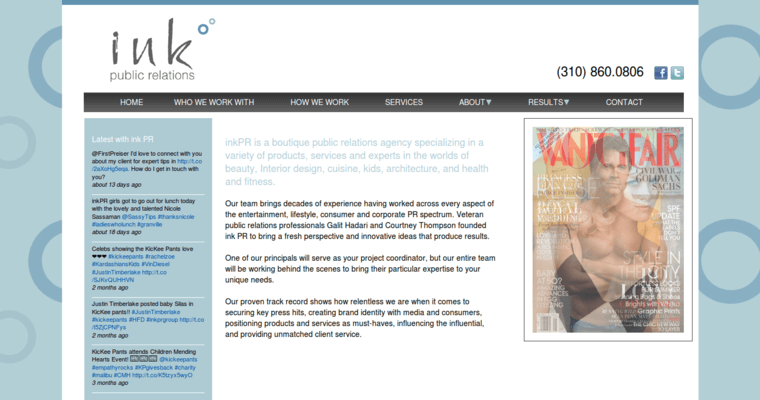 Home page of #13 Best Beauty Public Relations Company: Ink Public Relations