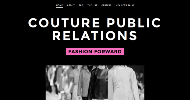 Home page of #1 Leading Fashion PR Business: Couture Public Relations