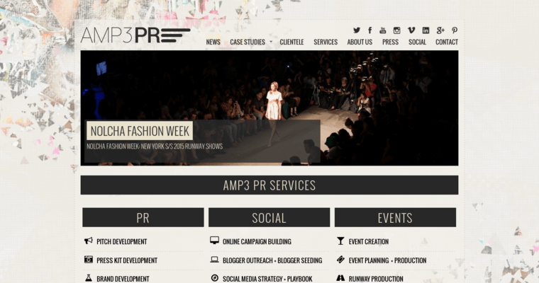 Service page of #9 Leading Beauty Public Relations Business: AMP3