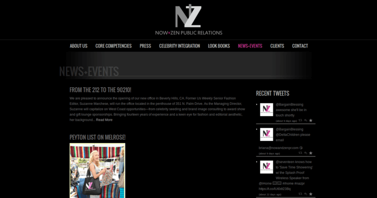 News page of #6 Best Fashion Public Relations Business: Now and Zen PR