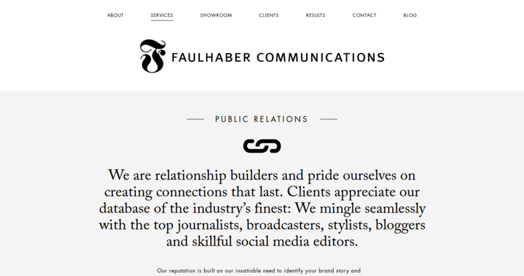 Service page of #8 Leading Finance PR Business: Faulhaber