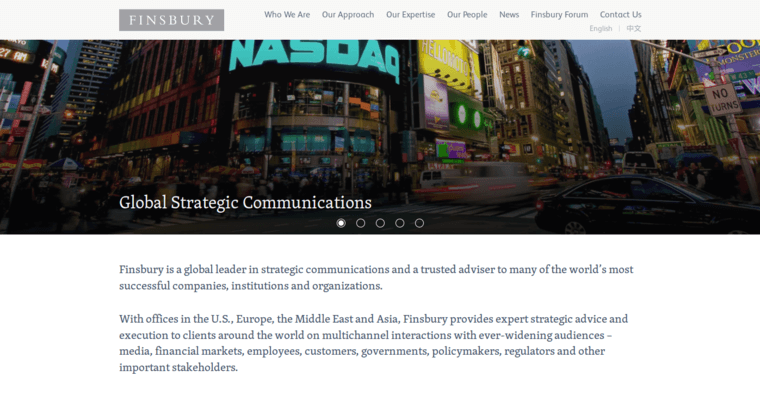 Home page of #8 Leading Finance Public Relations Agency: Finsbury