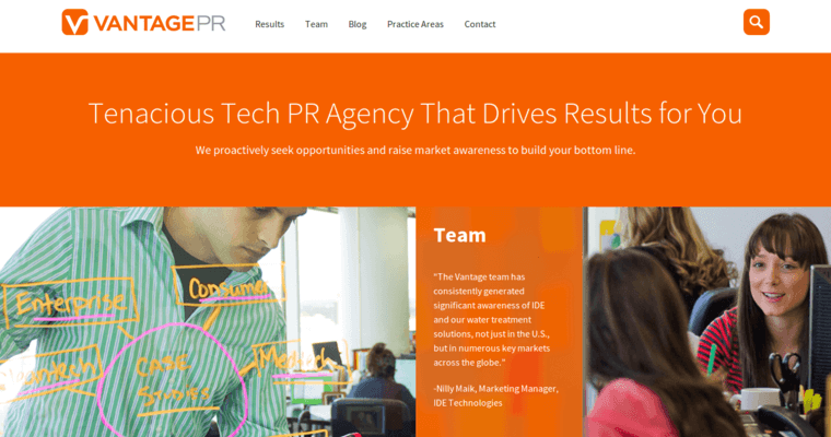 Home page of #1 Leading Health Public Relations Agency: Vantage
