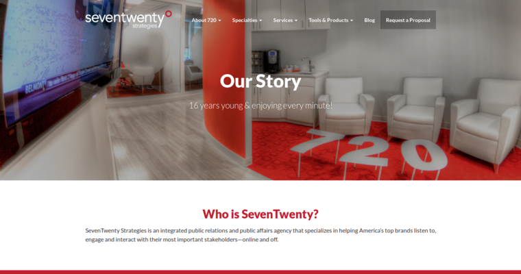 Story page of #8 Leading Health PR Business: SevenTwenty Strategies