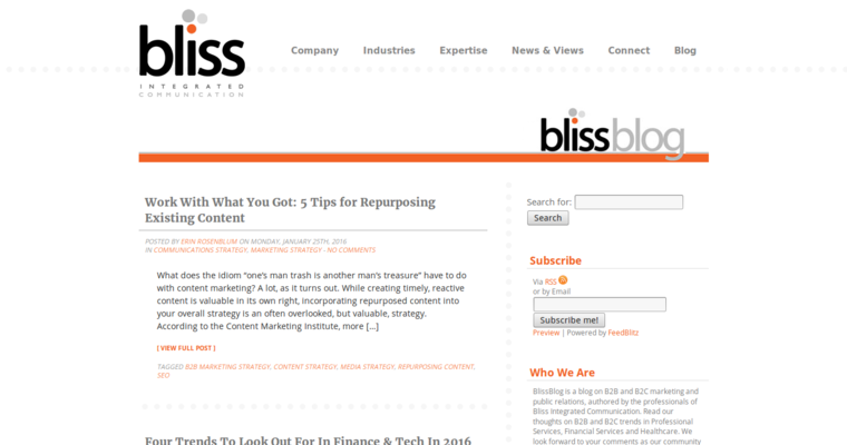 Blog page of #7 Top Health PR Agency: Bliss Integrated Communication