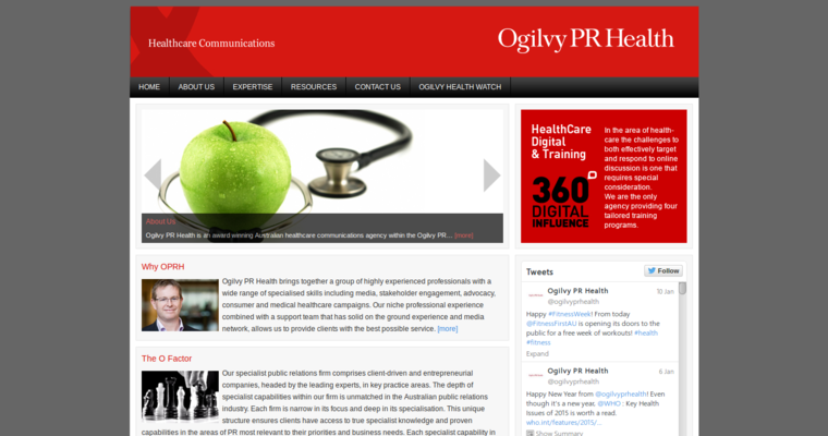 Home page of #2 Leading Health Public Relations Business: Ogilvy PR Health