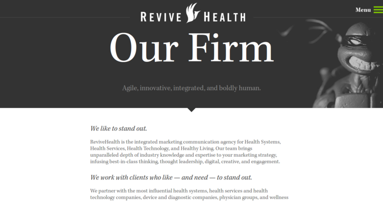 About page of #9 Leading Health PR Company: Revive Health
