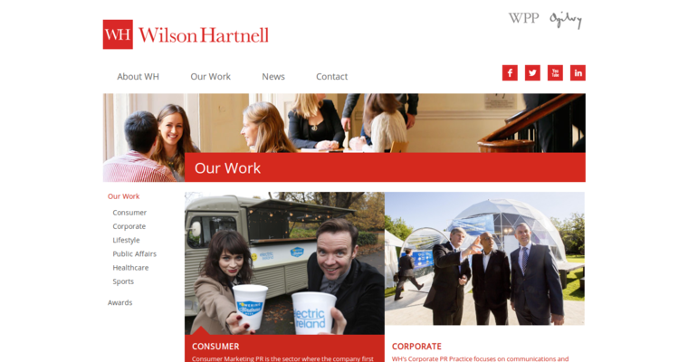 Work page of #5 Top Health PR Company: Wilson Hartnell